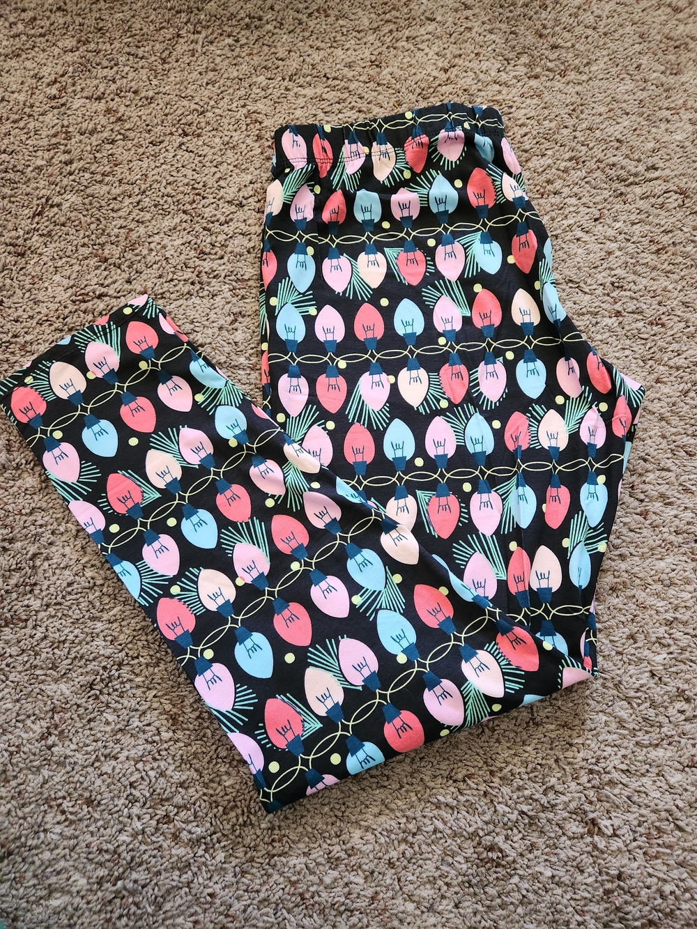 No Boundaries Bottoms with Colorful Light Bulb Print For Youth Girls Size XL